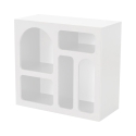 Bibliothèque de sol blanche design avec compartiments courbes 80x37x74cm Lessa Catalogue