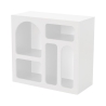 Bibliothèque de sol blanche design avec compartiments courbes 80x37x74cm Lessa Catalogue