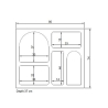 Bibliothèque de sol blanche design avec compartiments courbes 80x37x74cm Lessa Choix