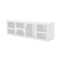 Meuble TV bas design 160x40 cm avec 7 compartiments blanc Lorin Catalogue