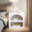 Table de chevet design blanc 50x40 cm 2 compartiments Lorin S Offre