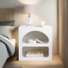 Table de chevet design blanc 50x40 cm 2 compartiments Lorin S Offre