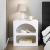 Table de chevet design blanc 50x40 cm 2 compartiments Lorin S Remises