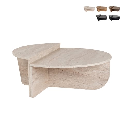 Table basse de salon design asymétrique 90x60cm Orion Promotion