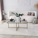 Table basse rectangulaire en verre et métal 94x64x35cm Sun Promotion