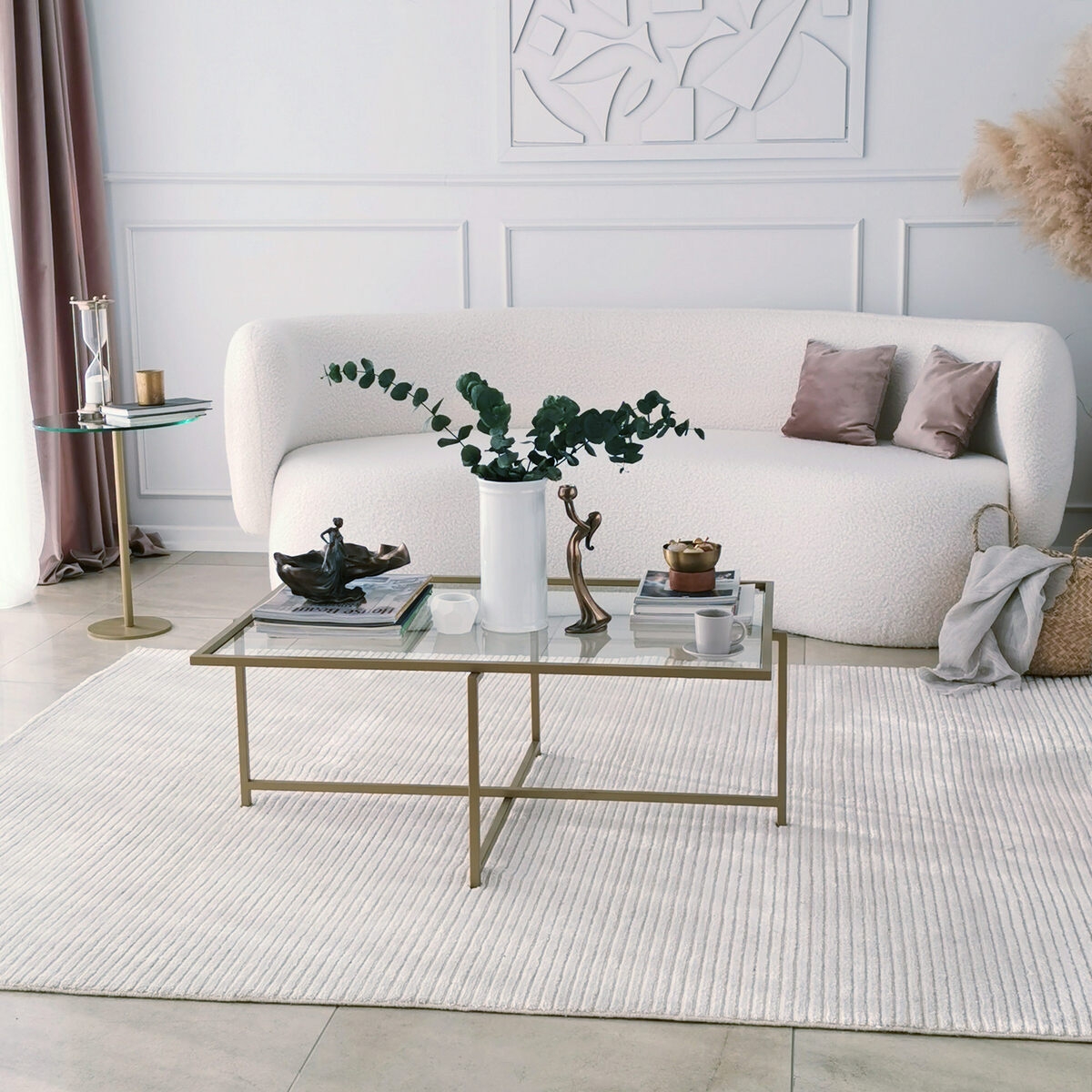 Table basse rectangulaire en verre et métal 94x64x35cm Sun Promotion Table basse rectangulaire en verre et métal 94x64x35cm Sun Promotion