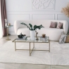 Table basse rectangulaire en verre et métal 94x64x35cm Sun Promotion
