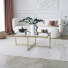 Table basse rectangulaire en verre et métal 94x64x35cm Sun Vente