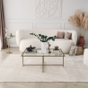 Table basse rectangulaire en verre et métal 94x64x35cm Sun Offre