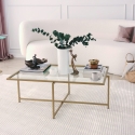 Table basse rectangulaire en verre et métal 94x64x35cm Sun Remises