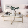 Table basse rectangulaire en verre et métal 94x64x35cm Sun Remises
