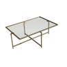 Table basse rectangulaire en verre et métal 94x64x35cm Sun Dimensions