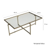 Table basse rectangulaire en verre et métal 94x64x35cm Sun Prix