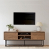 Meuble TV industriel moderne 140x40x50cm en bois et métal Rodez Promotion
