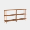 Console bibliothèque pour salon et entrée 150x35x75 cm en bois naturel Raca Vente
