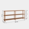 Console bibliothèque pour salon et entrée 150x35x75 cm en bois naturel Raca Réductions