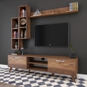 Meuble TV mural avec étagère et niches ouvertes 180x35cm Mary Offre
