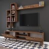 Meuble TV mural avec étagère et niches ouvertes 180x35cm Mary Réductions