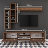 Meuble TV mural avec étagère et niches ouvertes 180x35cm Mary Prix