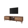 Meuble TV avec 2 portes abattantes et 2 étagères en bois couleur noyer Walnut Choix