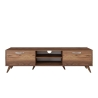 Meuble TV avec 2 portes abattantes et 2 étagères en bois couleur noyer Walnut Modèle
