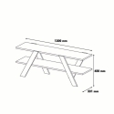 Meuble TV design 120 cm blanc et bois avec 2 étagères Basic Réductions