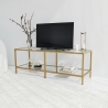 Meuble TV mobile moderne en métal et verre 130 cm Goldy Catalogue