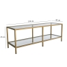 Meuble TV mobile moderne en métal et verre 130 cm Goldy Caractéristiques