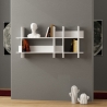 Étagère murale design 150x70cm en bois blanc Beads Promotion