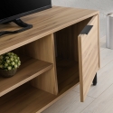 Meuble TV moderne 140 cm en bois avec porte et 5 compartiments Bodegas Réductions