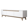 Meuble TV moderne 180 cm blanc et bois avec 3 portes Amelia Catalogue