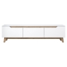 Meuble TV moderne 180 cm blanc et bois avec 3 portes Amelia Choix