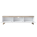 Meuble TV moderne 180 cm blanc et bois avec 3 portes Amelia Caractéristiques