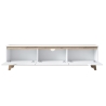 Meuble TV moderne 180 cm blanc et bois avec 3 portes Amelia Caractéristiques