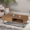 Table basse moderne en bois avec niche ouverte et tiroir Dale Promotion