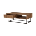 Table basse moderne en bois avec niche ouverte et tiroir Dale Vente