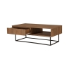 Table basse moderne en bois avec niche ouverte et tiroir Dale Vente