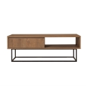 Table basse moderne en bois avec niche ouverte et tiroir Dale Offre