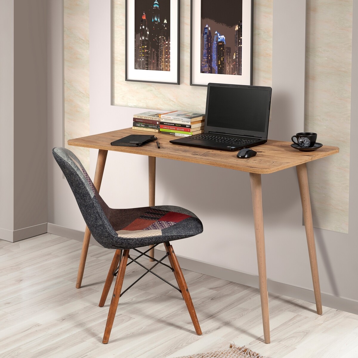 Bureau moderne en bois 120x60cm naturel Fabio Promotion Bureau moderne en bois 120x60cm naturel Fabio Promotion