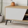 Meuble TV moderne 180 cm avec 3 portes blanc et bois Fiona Offre