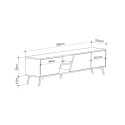 Meuble TV moderne 180 cm avec 3 portes blanc et bois Fiona Catalogue