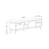 Meuble TV moderne 180 cm avec 3 portes blanc et bois Fiona Catalogue