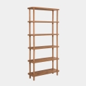 Bibliothèque moderne en bois avec 5 étagères 80x168x28cm naturelle Gala Vente