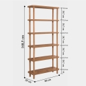Bibliothèque moderne en bois avec 5 étagères 80x168x28cm naturelle Gala Réductions