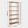 Bibliothèque moderne en bois avec 5 étagères 80x168x28cm naturelle Gala Réductions