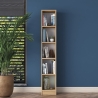 Bibliothèque murale haute et étroite 170 cm avec 5 étagères en bois Wally Promotion