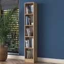 Bibliothèque murale haute et étroite 170 cm avec 5 étagères en bois Wally Vente