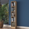 Bibliothèque murale haute et étroite 170 cm avec 5 étagères en bois Wally Vente