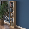 Bibliothèque murale haute et étroite 170 cm avec 5 étagères en bois Wally Offre