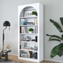 Bibliothèque murale design blanc arc 180x31x80cm avec 5 étagères Curvy Vente
